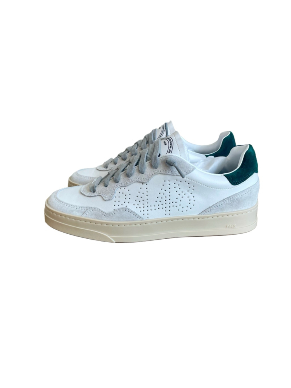 P448 Bali Womens Sneakers EU 37 US 7 White Green Leather Italy NWT